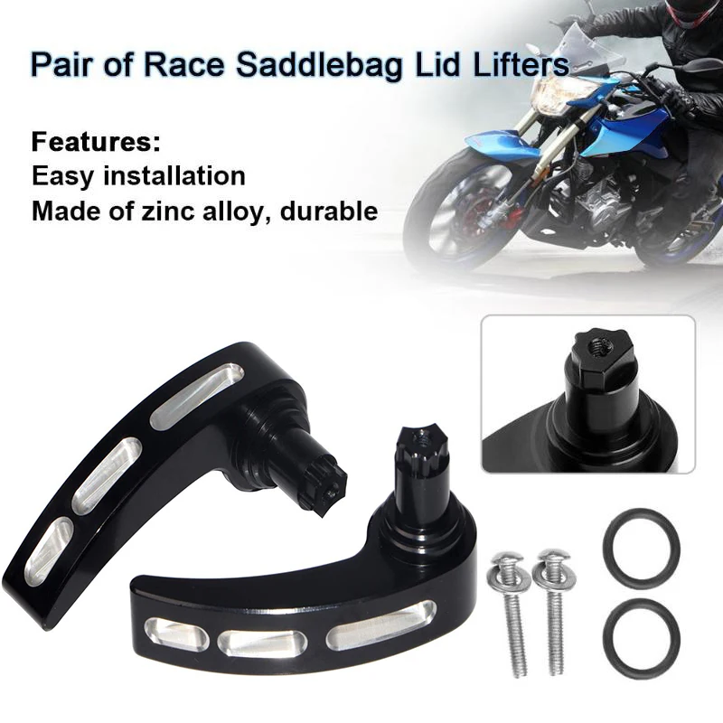 

CNC Saddlebag Latch Covers Saddlebag Lid Lifters for Harley Touring Road King Street Glide FLHR FLHX 2014-2018