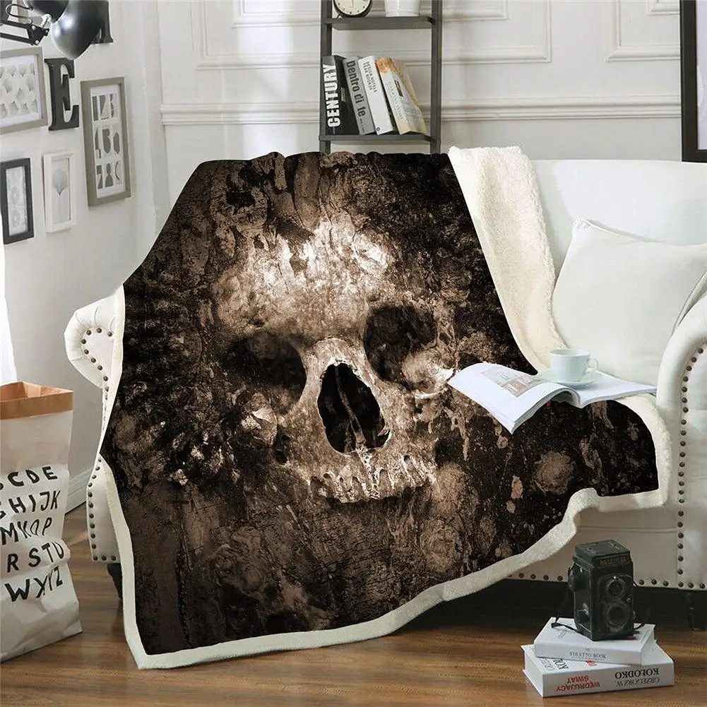 

Halloween Blanket Scary Rusty Rotten Bedding Super Soft Comfortable Adding Tapestry Home Hotel Travel Room Art Deco