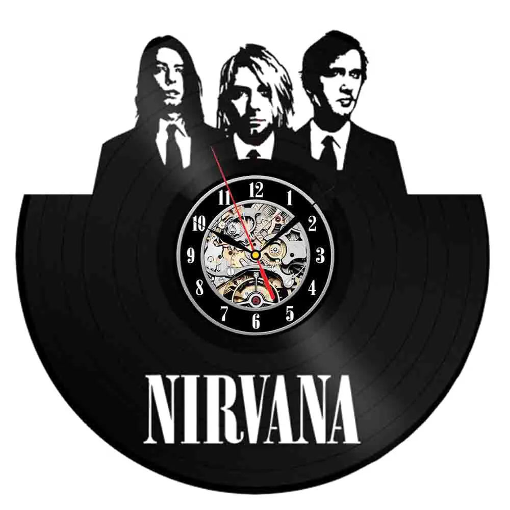 22 Nirvana модный дизайн черные 3D Виниловые настенные часы для дома комнаты Модный декор настенные стикеры поддержка Прямая - Цвет: 22