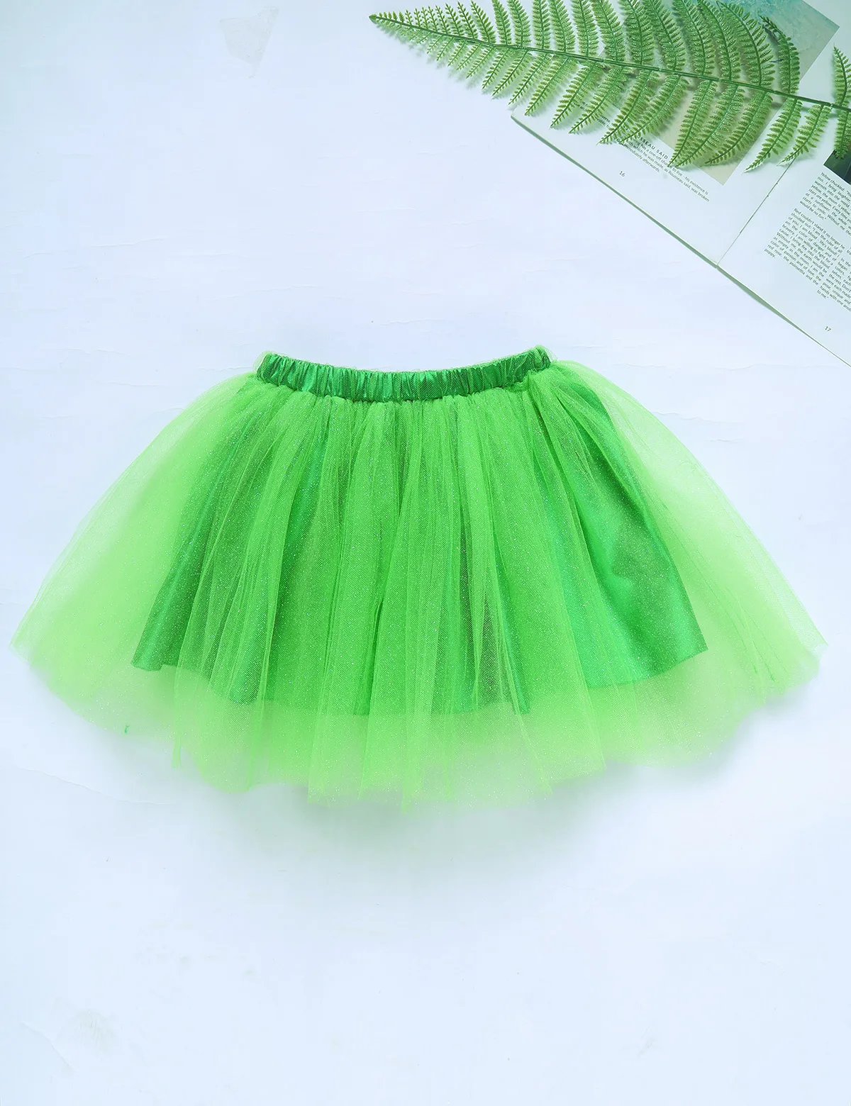 TiaoBug/детский зеленый Рождественский эльфийский костюм для девочек топы в полоску с блестками и юбкой-пачкой в сеточку без рукавов, комплект одежды для ролевых игр