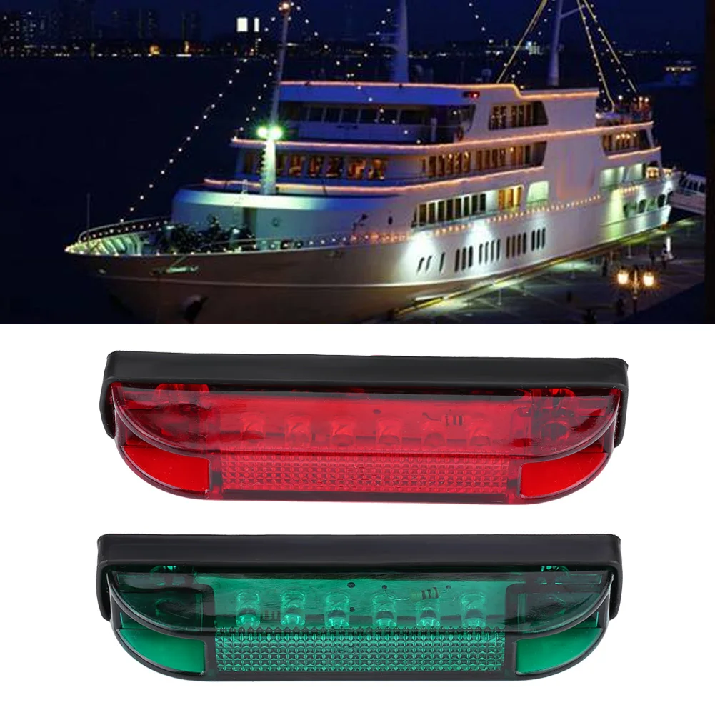 

4pcs Navigation Light Waterproof Navigation RED GREEN Signal Bulb Light Long Lasting Strip Lights Bar For Marine Boat Yach