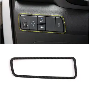 

For Hyundai Tucson 2015 2016 2017 2018 2019 2020 Accessories Carbon Fiber Headlight Switch Cover Trim Car Stickers Styling