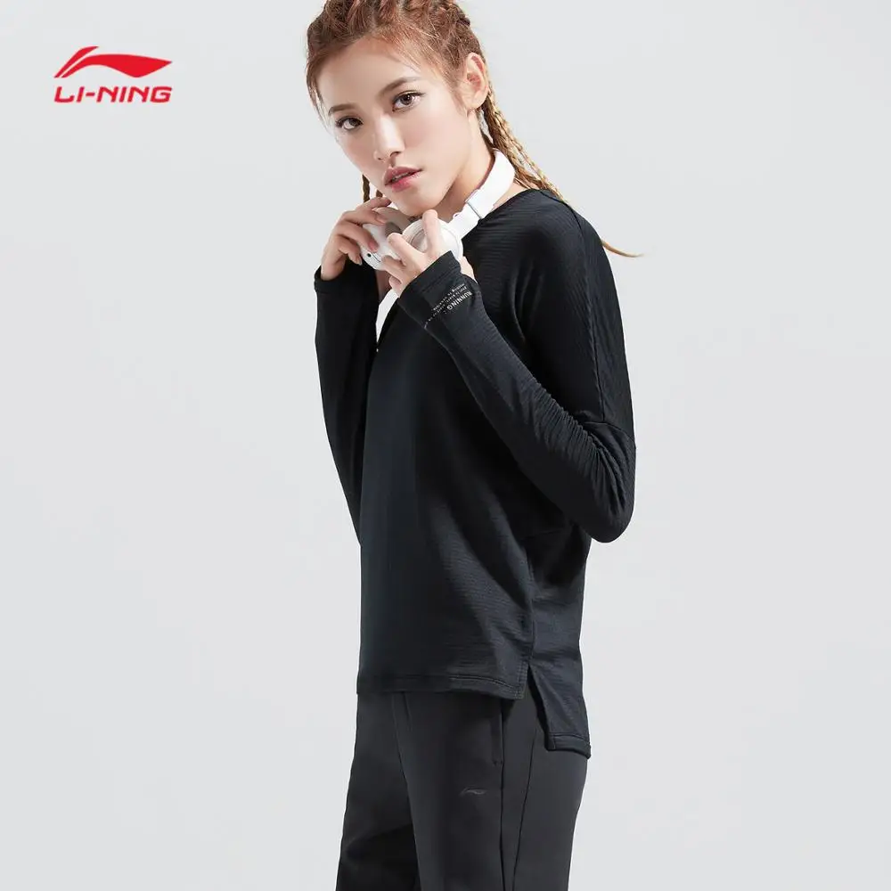Li-Ning Women Running T-Shirt Warm Long Sleeve Shirts 95% Polyester 5% Spandex Loose Fit LiNing Sports Tops ATLN074 WTL1407
