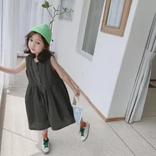 Tckids Childrenswear Customizable 19 Summer CBC Style Three-Color One-piece Wide-Leg Culottes