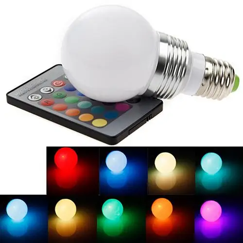 

New LED Bulb Light Changing Lamp 16 Colors 3W E14 + 24 Key Remote Controller