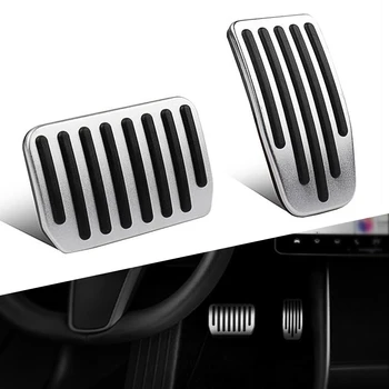 

For Tesla Model3 Model 3 Accessories Aluminum alloy Foot Pedal Accelerator Gas Fuel Brake Rest Pedal Pads Mats Cover Car Styling