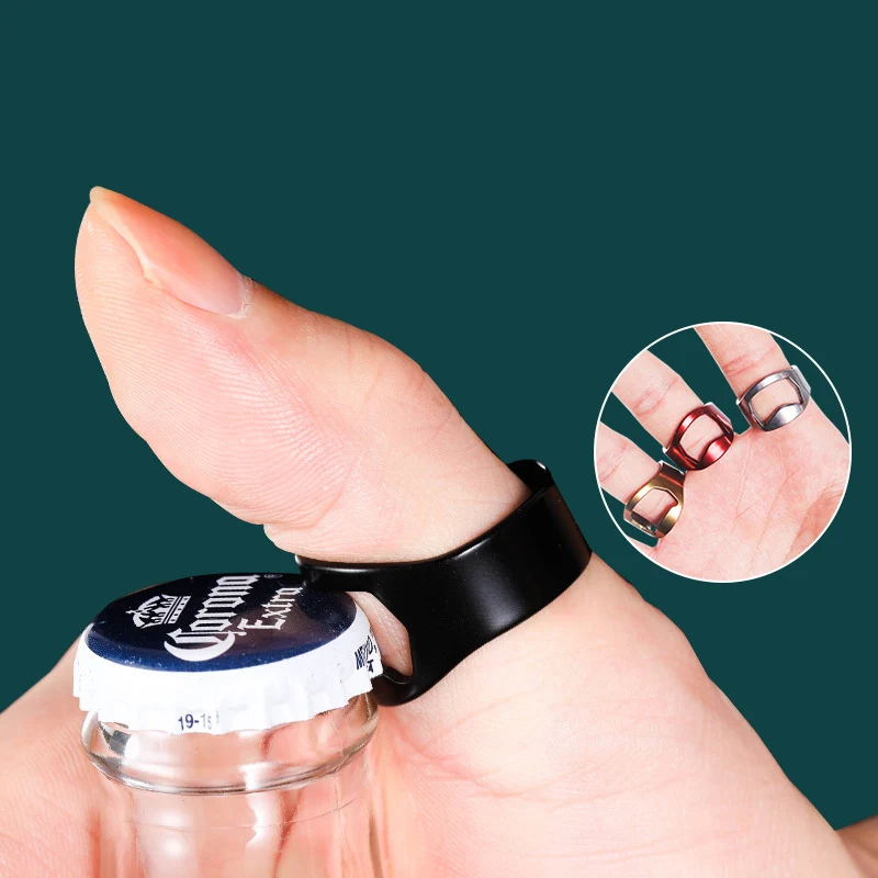 

22MM Portable Mini Ring Beer Bottle Opener Stainless Steel Finger Ring-shape Bottle Beer Cap Opening Remover Kitchen Bar Tools