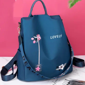 

Litthing High Quality Oxford Women Backpack Elegant Floral Embroidery School Bags Waterproof Female Backpacks For Teenage Girls