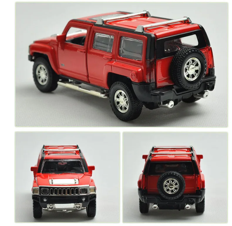1:32 из сплава с высокой имитацией Hummer H3 звук и светильник для внедорожника может открыть дверь развивающая игрушка для мальчиков модель автомобиля для подарков