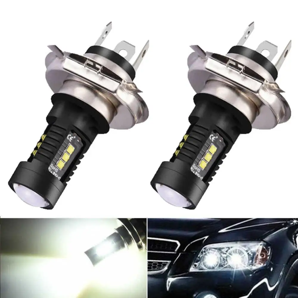 

2Pcs H4 9003 60W 6000K Car Vehicle LED Headlight High Low Beam Fog Lamp Bulb Automotive Exterior Decorative Lights