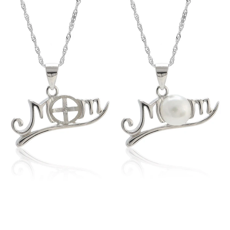 

Pendant Necklace Mom Pearl Mounting Bases for Women 925 Sterling Silver Semi Mount Pendant Settings DIY Jewelry Mothers Day Gift