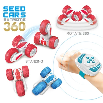 

2.4G Three-Wheeled Rotating Stunt Car Wireless Watch Remote Control Electric Toy for Children S7JN