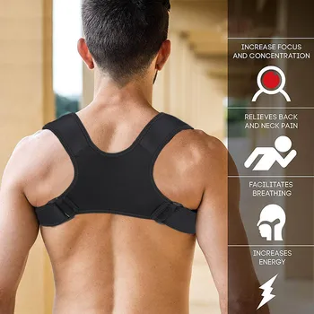 

Posture Corrector Fracture Support Back Shoulder Correction Brace Belt Strap ENA88
