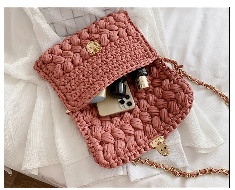 medium shoulder bag DIGERUI Bags for Women Hand Woven Bag Strip Thread Hook Knitted Women's Casual Shoulder Bag Crossbody Bag Clutch Bag shoulder tote bag