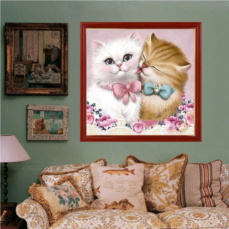 

5D DIY Diamond Painting Embroidery Home Decor Lovely Cat Cross Crafts Stitch Kit Diamond Painting Cross Stitch