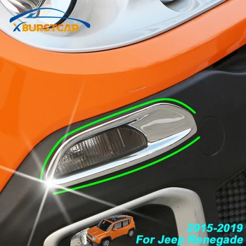 

Xburstcar ABS Chrome Car Daytime Running Lights Protection Cover Trim Fit for Jeep Renegade 2015 2016 2017 2018 2019 Accessories