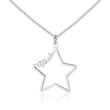 Персонализированные DIY стерлингового серебра 925 имя ожерелье кулон в виде полой звезды на заказ табличка корейские ожерелья для женщин подарок