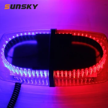 

LED Strobe Warning Light 25W 240 LEDs Red Light + Blue Light Waterproof Strobe Lamp Dome Warning Light, DC 12V