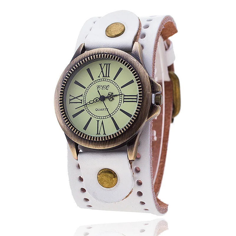 

New Style Hot Selling Retro Leather Bracelet Watch Cool Large Dial Leather Watch