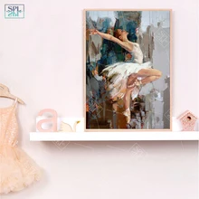 Абстрактный домашний декор балетная девушка холщовая живопись винтажная ручная работа пуанты плакаты знаменитый маnoor художник настенные картины