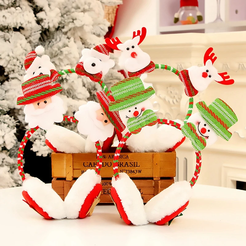 Рождественские украшения для дома Подарки рождественские подарки Natale Noel Рождество очки Рождественский Декор с утолщённой меховой опушкой, год