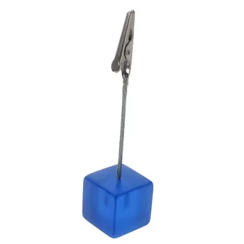 

HOT-Square Wire Memo Holder Paper Note Clip (Translucent Blue)