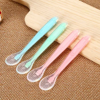 

2Pcs Soft Baby Silicone Spoon BPA Free Baby Dishes Tableware Feeding Training Spoon Gift Set for Infant