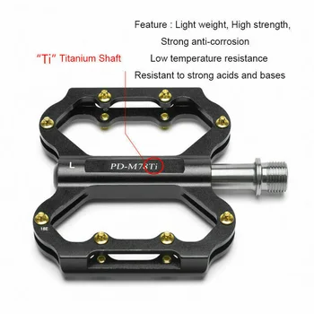 

M78TI Pedals Bike bicycle Sealed Bearings Lightweight Titanium Platform