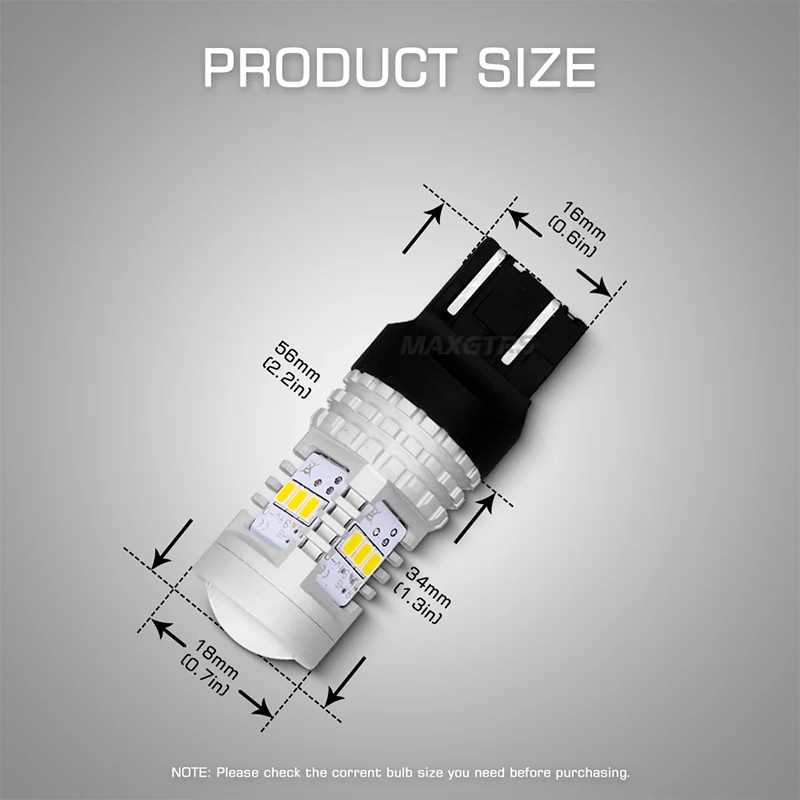 MAXGTRS T20 Белый светодиодный W21/5 Вт 7443 светодиодный фонарь 800Lm 3020 14SMD автомобильный тормозной обратный стояночный DRL противотуманный светильник резервная галогенная лампа