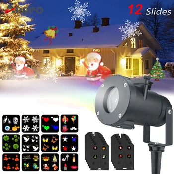 12 Patroon Outdoor Waterdichte Led Kerst Sneeuwvlok Projector Lamp Spotlight Verjaardag Halloween Wedding Projector Lichten