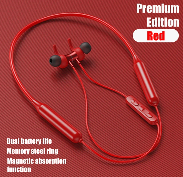 Headset Sports Headphones Wireless Noise Reduction Earpieces Waterproof Earbuds Bluetooth Earphones Works On All Smartphones TWS DD9 Supreme red