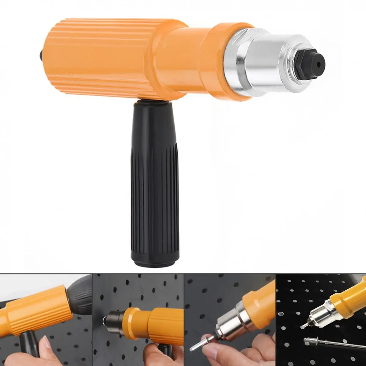 Electric Rivet Gun Adapters Multifunction Riveting Tool Cordless Insert Riveting Electric Drill Adapter new multifunction carbon steel jewelry pliers tool kits bag round bent nose beading cutting wire pliers for jewelry making diy tool