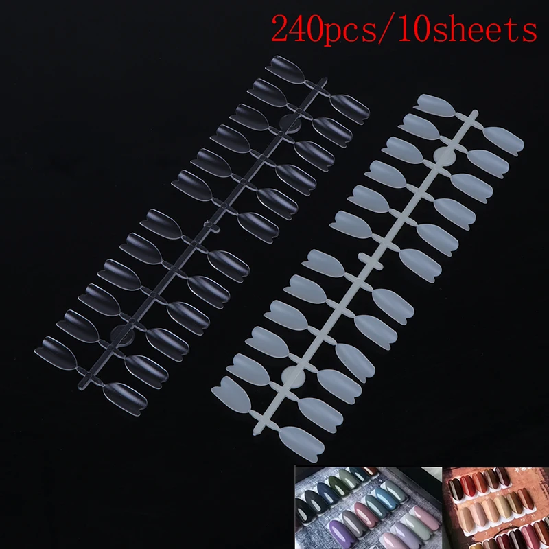 

240pcs Natural Color False Nail Tips Heart Shaped Bell Finger Full Card Nail Art Display Practice Acrylic UV Gel Polish Tool New