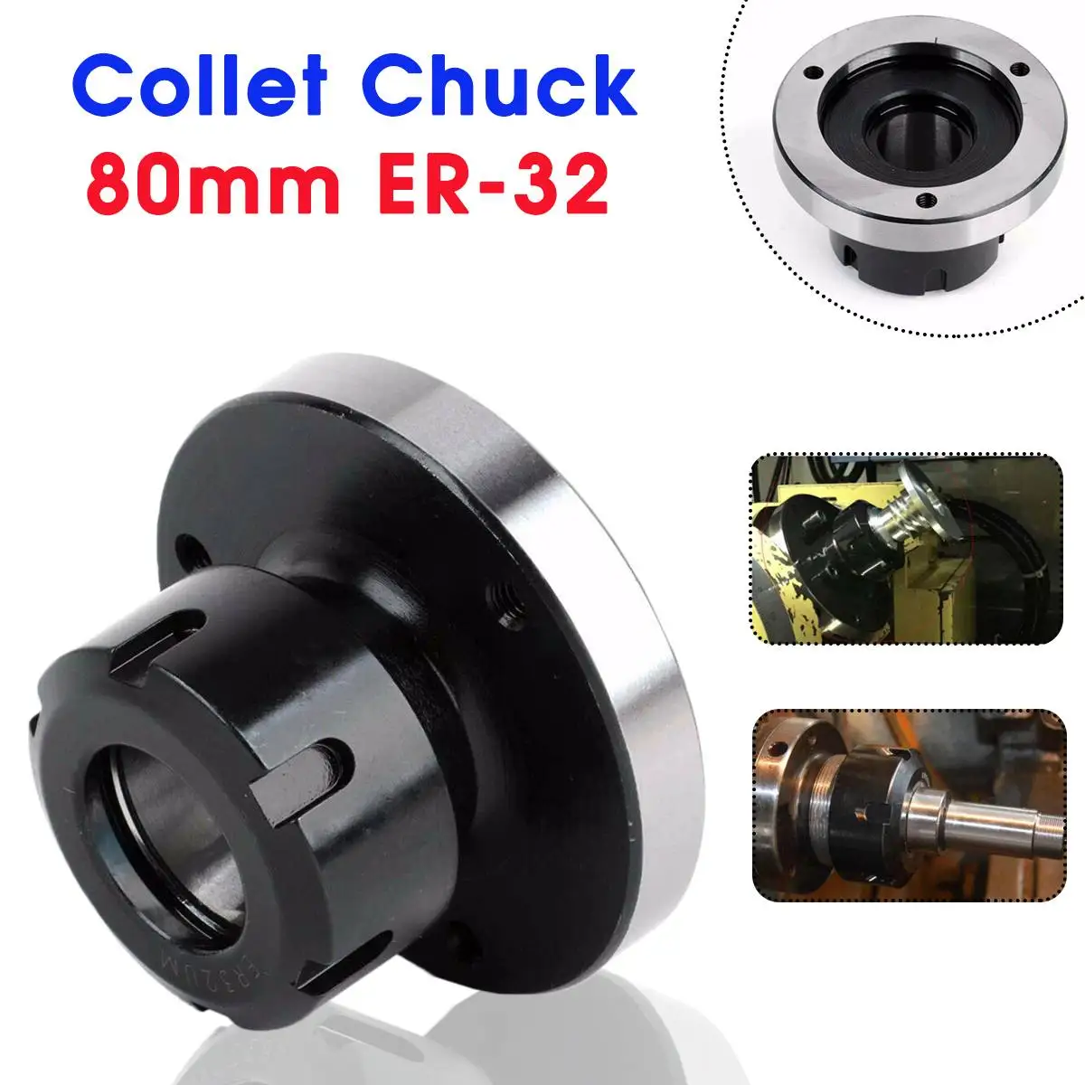 

1pcs 80mm Diameter Bearing Steel ER-32 Collet Chuck 3901-5032 Compact Lathe Tool Tight Tolerance