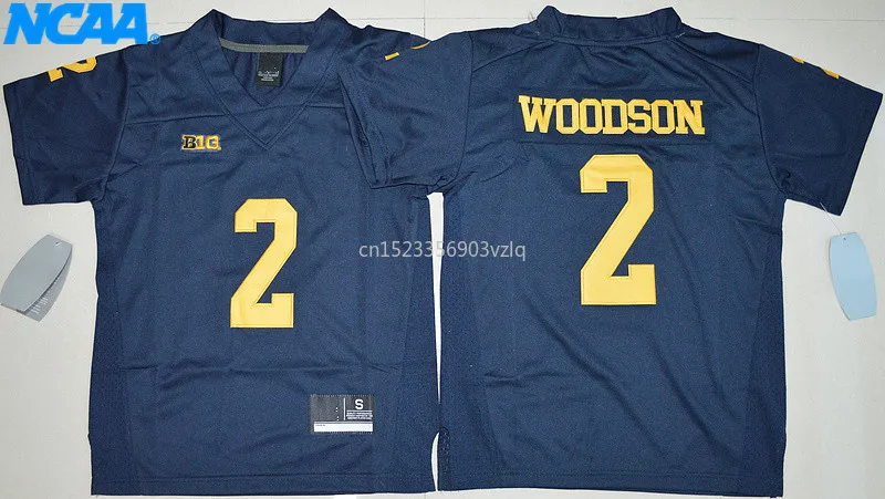 Новое поступление высокое качество Charles Woodson футболка колледжа спортивные майки#2 Woodson Молодежные S-XL