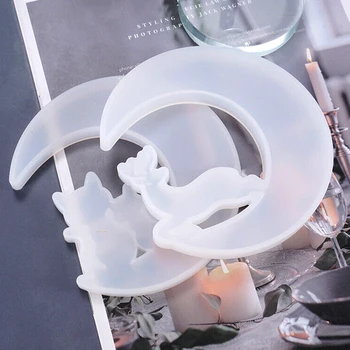 

1pc Christmas Deer Moon Cat Silicone Resin Casting Mold Jewelry Epoxy Mould DIY Jewelry Making Casting Moulds