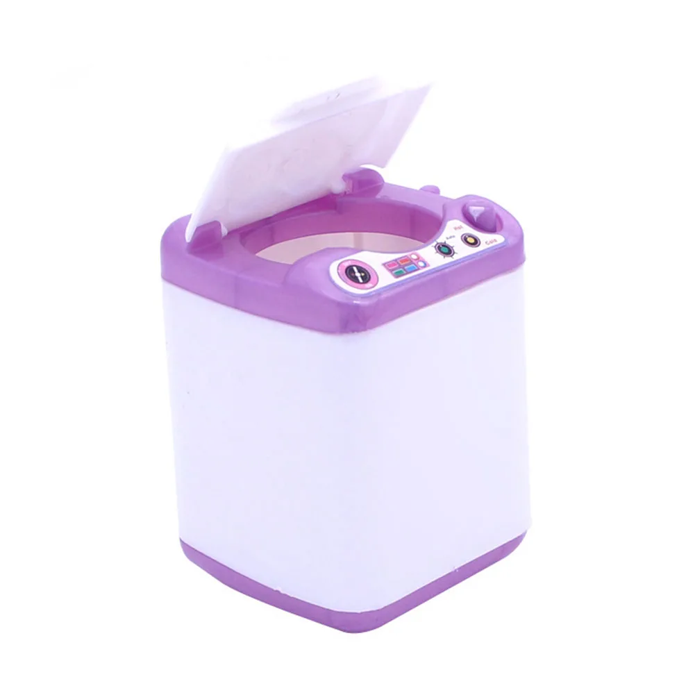 Cute Silicone Doll Washing Machine Mini Washer Doll House Furniture Accessory For High dolls Baby Toys Gift