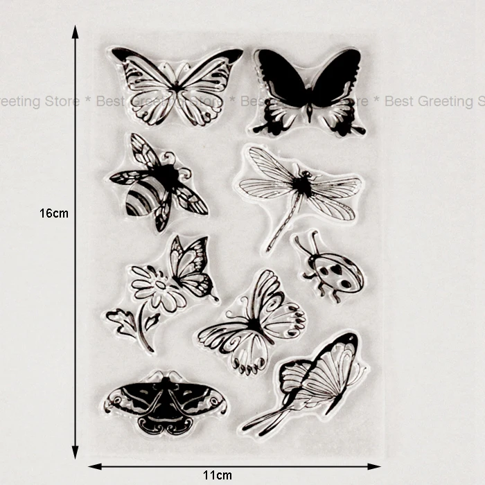 Прозрачные штампы бабочки силиконовые деокративные штампы для Scrapbooking и изготовления карт