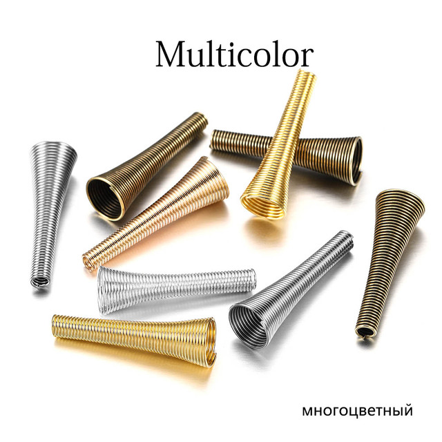 Metal Spring Funnel Shape Spacer Beads Caps DIY Beading Supplies Cone Spring Coil End caps For Jewelry Makings Accessories