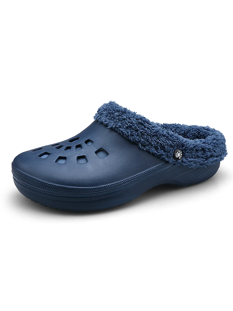 

Plus Size 52 Eco Unisex Warm Winter Fur Garden Shoes Clog Indoor Casual Warm Home Slippers EVA Flat Clogs Footwear