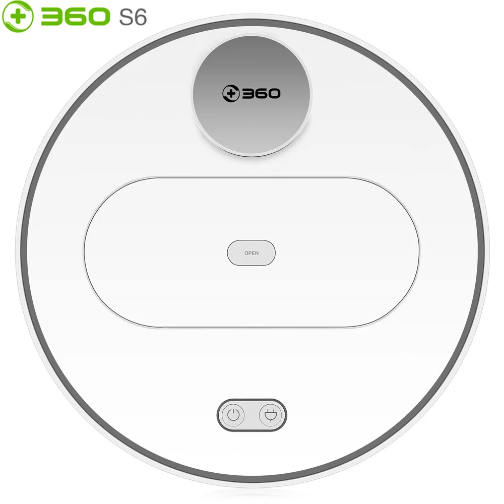 

360 S6 Robotic Vacuum Cleaner Automatic Remote Control White Cleaning Robot Sweeping Dust Sterilize Vacuum Cleaner EU Plug