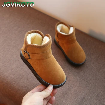 

JGVIKOTO Classic Kids Snow Boots For Boys Girls Toddlers Little Children Winter Boots With Buckle Fashion Warm Cotton Inside Hot