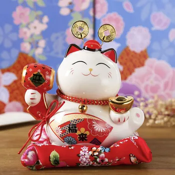 

Japanese style 6-inch lucky cat creative ceramic home decoration piggy bank living room desk cash register decoration LB91605