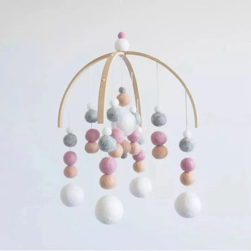 

Baby Nordic Style Rattles Mobile Wooden Beads DIY Wind Chimes Bell Toys for Kids Room Bed Hanging Tent Decor Photography Props