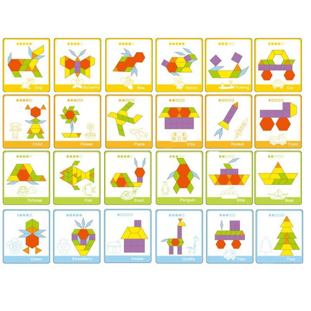 Kuulee деревянная головоломка в форме животного Tangram, обучающая игрушка для детей, высокое качество, Детские интересные игрушки