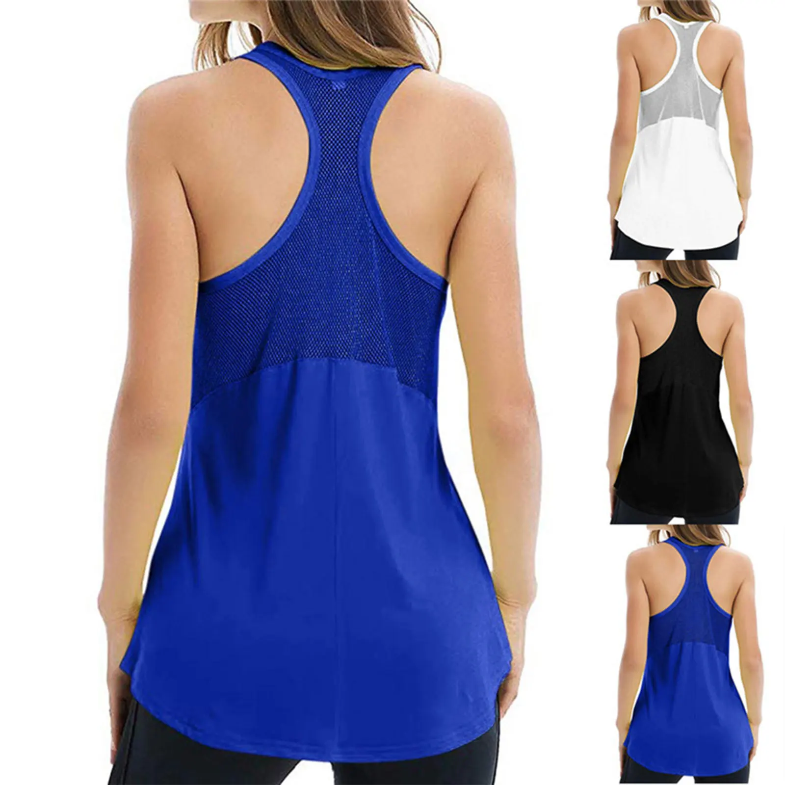 WomenSleevelessRacerbackYogaVestSportSingletFemaleAthletic