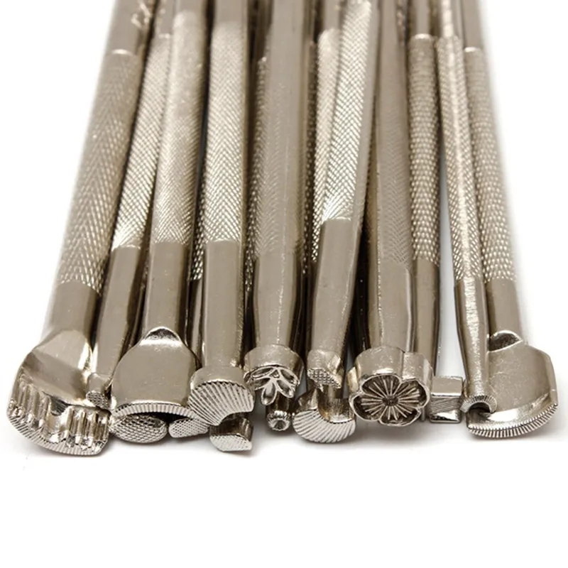 ELEG-16Pcs металлические инструменты для изготовления кожаного седла, набор инструментов для изготовления кожаных штампов