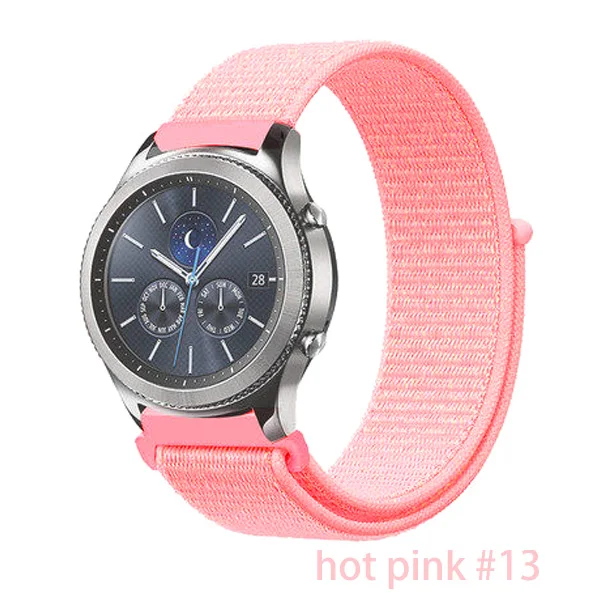 Galaxy watch band для samsung galaxy watch 46 мм 42 мм active 2 gear s3/huawei watch gt 2 ремешок 20 22 мм спортивный нейлоновый ремешок - Цвет ремешка: hot pink 13