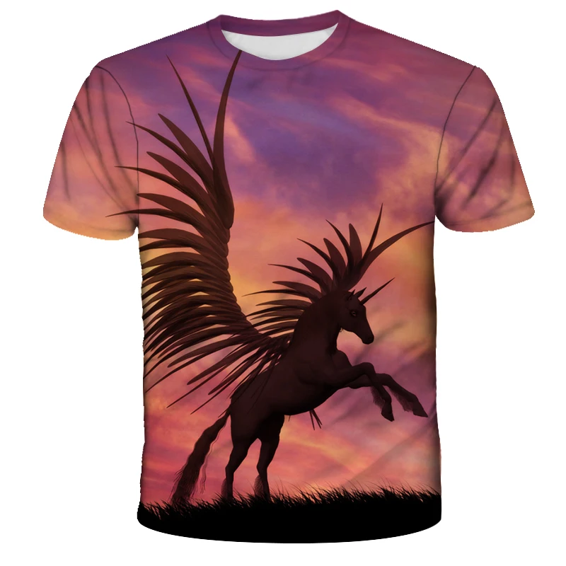 

Men and women 3 d printing T shirt Fantasy wing animation T-shirt Tops Summer Woman Short Sleeve Tops T shirts Clothing