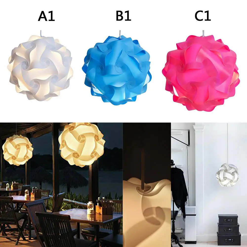 Bzwoyk 30Pcs Small Ceiling Lampshade Creative IQ Puzzle Jigsaw Light Lamp Shade 